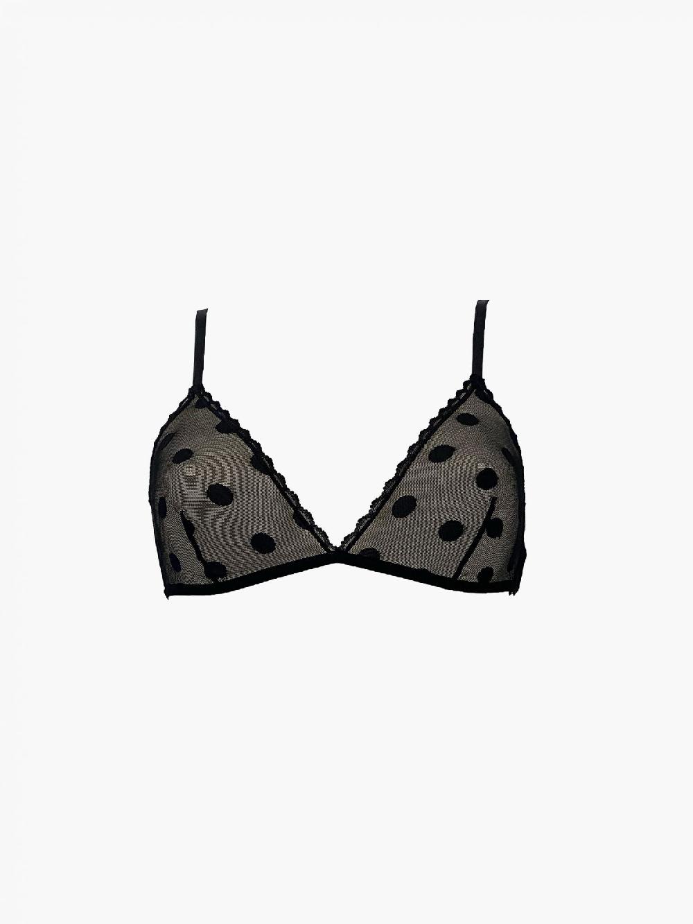 laura urbinati TRIANGLE BRA 'STRETCH POLKA DOTS' STRETCH TOULLE POLKA DOTS PRINT