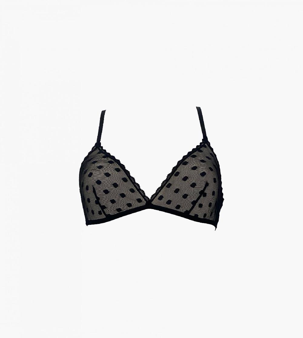 laura urbinati TRIANGLE BRA STRETCH TOULLE LITTLE POLKA DOTS PRINT