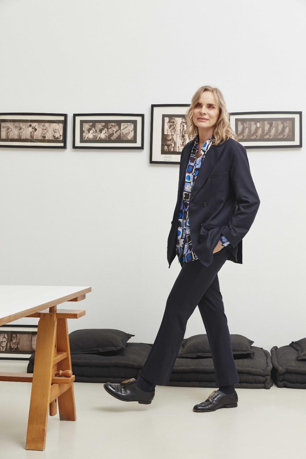 laura urbinati TRUMPET TROUSERS WOOL CASHMERE STRETCH FLANNEL