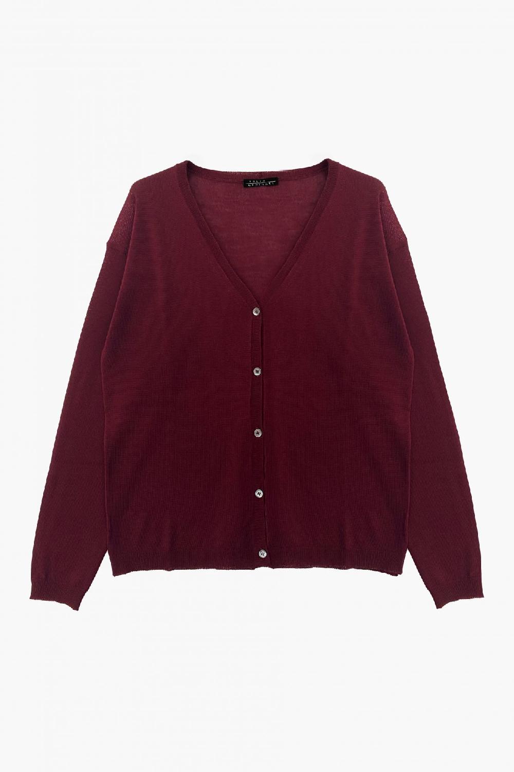 laura urbinati V-NECK CARDIGAN MERINO EXTRA FINE WOOL