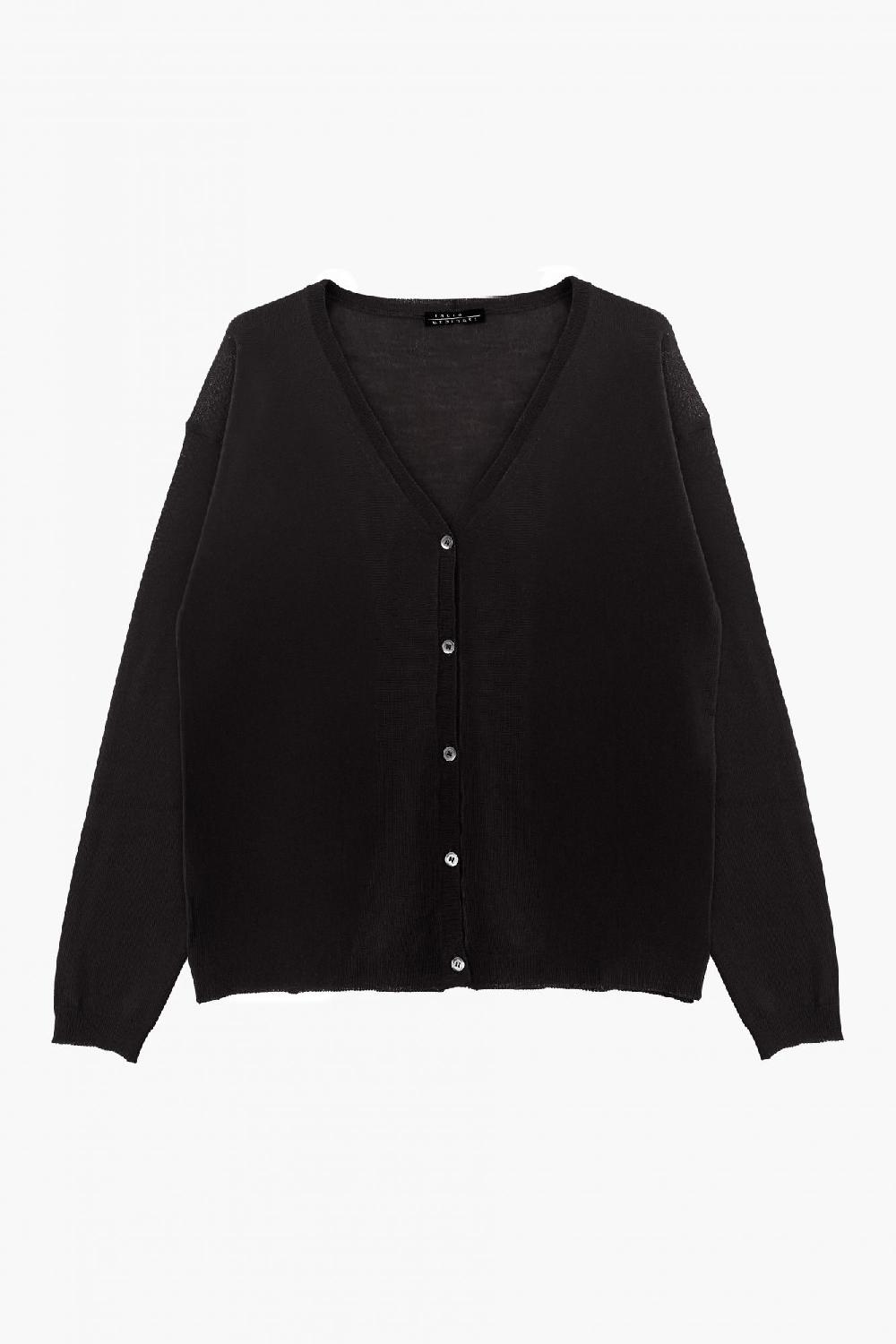 laura urbinati V-NECK CARDIGAN MERINO EXTRA FINE WOOL