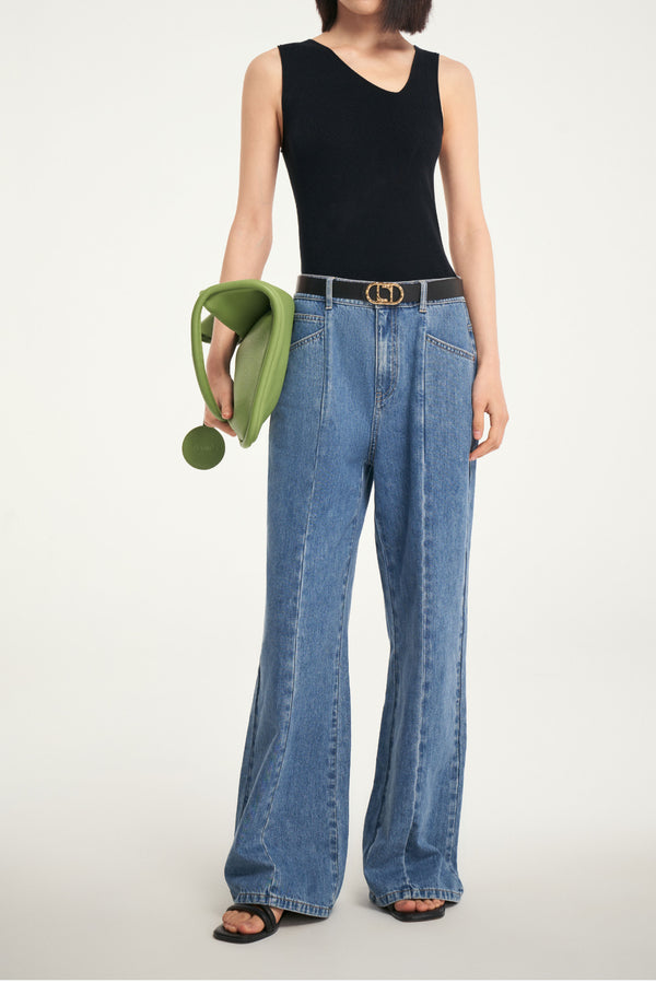 laurèl Laurèl Black Asymmetrical Neckline Knit Top Black