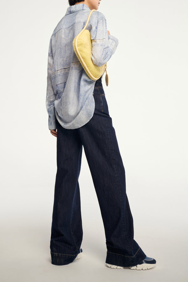 Laurèl Laurèl Eco-Friendly Triacetate Denim Straight-Leg Jeans Dark Indigo