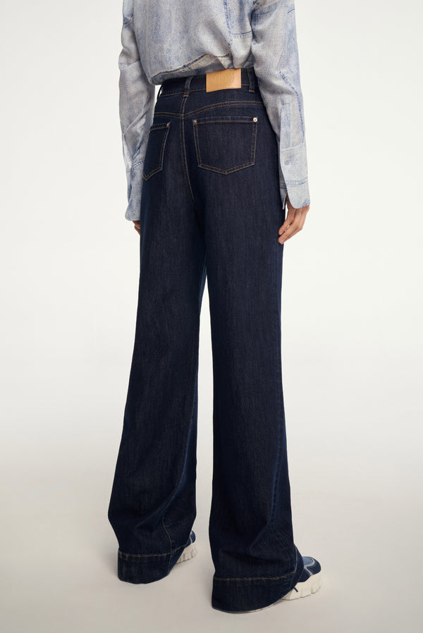 Laurèl Laurèl Eco-Friendly Triacetate Denim Straight-Leg Jeans Dark Indigo