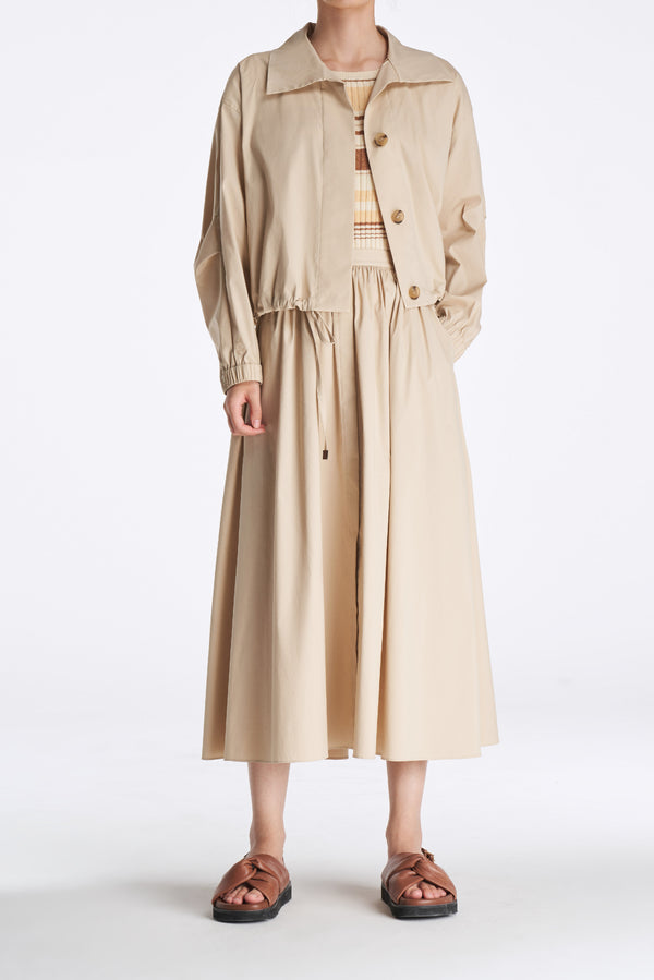 laurèl Laurèl Gathered A-line Skirt Parchment Paper