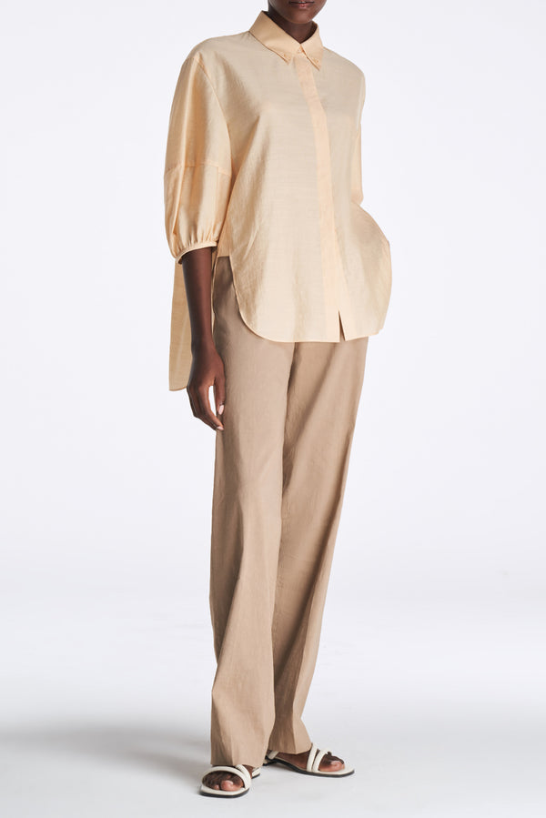 laurèl Laurèl High-Waisted Straight-Leg Pants Sage green