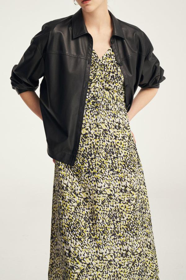 Laurèl Laurèl Italian Top-Grade Ultra-Thin 0.1mm Sheepskin Shirt Black