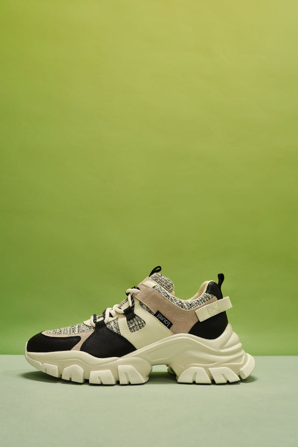 Laurèl Laurèl Black And White Tweed Sneakers