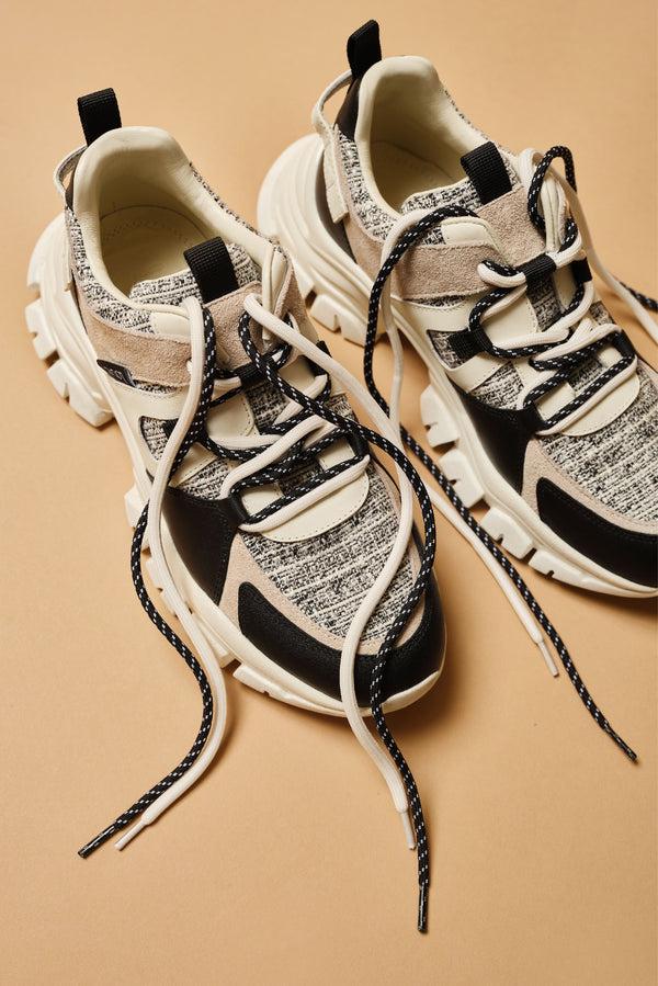 Laurèl Laurèl Black And White Tweed Sneakers