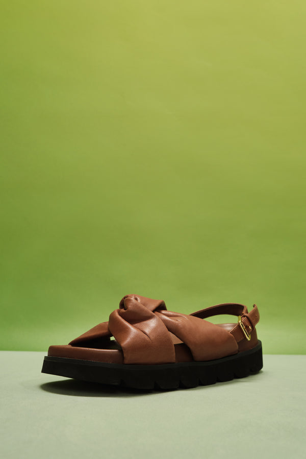 Laurèl Laurèl Brown Knot Sandals Brown