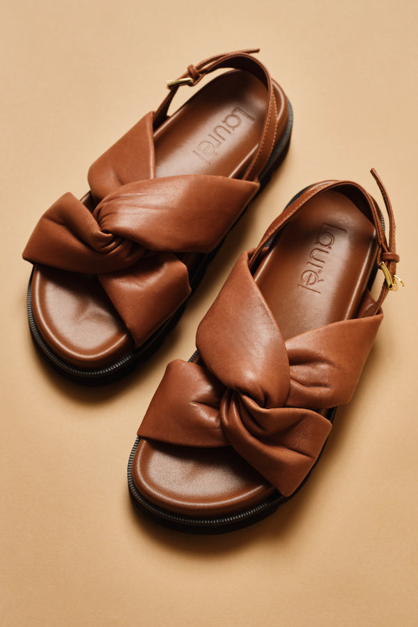 Laurèl Laurèl Brown Knot Sandals Brown