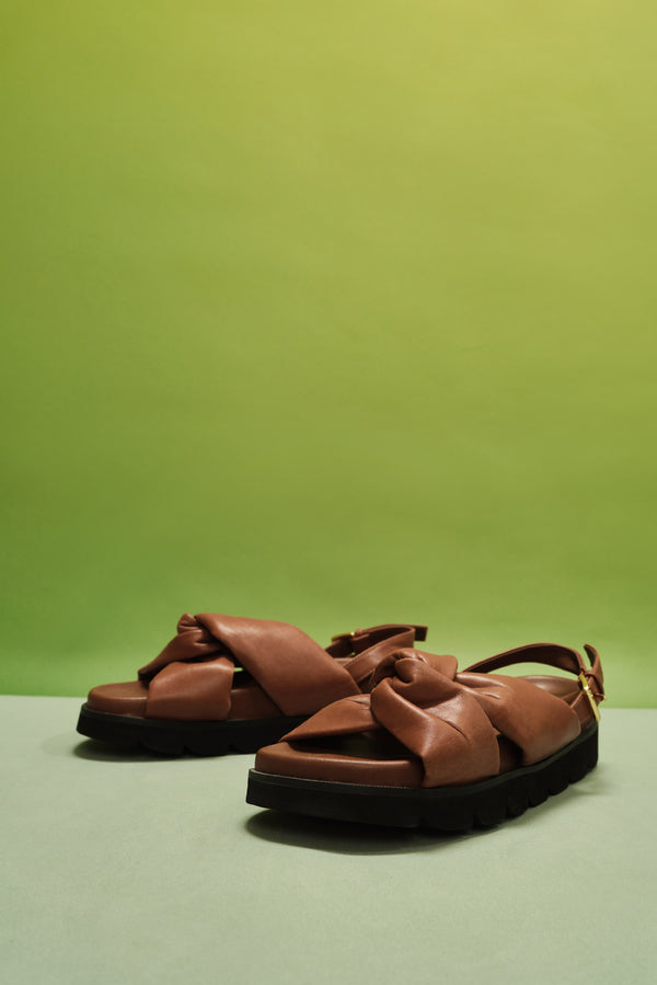 laurèl Laurèl Brown Knot Sandals Brown