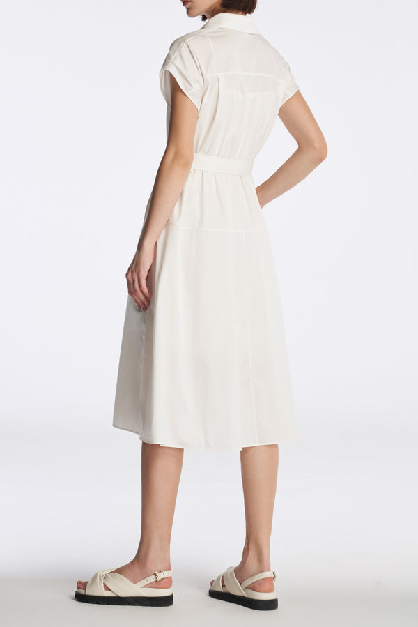 Laurèl Laurèl Cap Sleeve Shirt Dress White