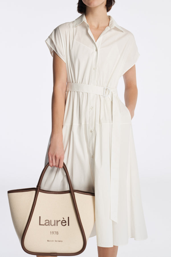 Laurèl Laurèl Cap Sleeve Shirt Dress White