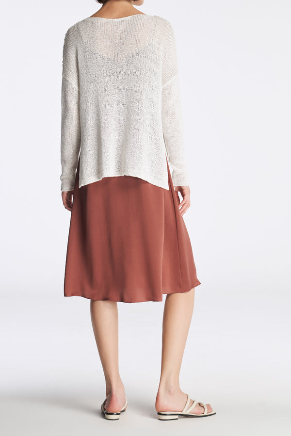 Laurèl Laurèl Crochet Knit Sweater White