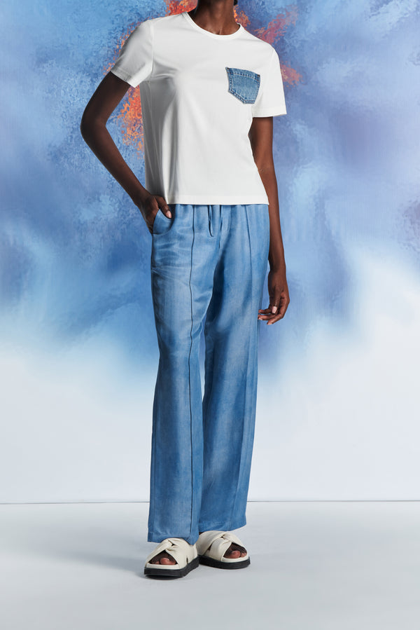 Laurèl Laurèl Denim Blue Wide-Leg Pants Denim Blue