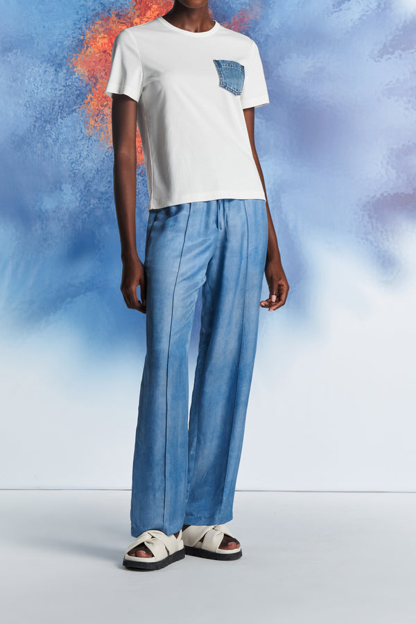 laurèl Laurèl Denim Blue Wide-Leg Pants Denim Blue