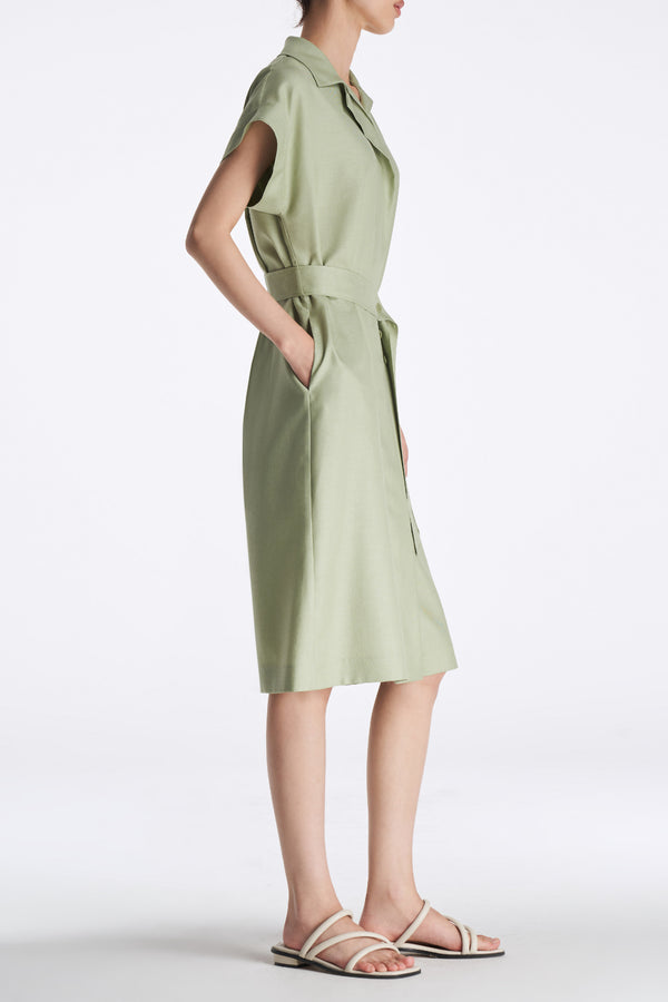 Laurèl Laurèl Dolman Sleeve Shirt Dress Sage Green