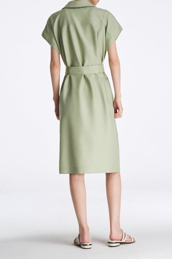 Laurèl Laurèl Dolman Sleeve Shirt Dress Sage Green