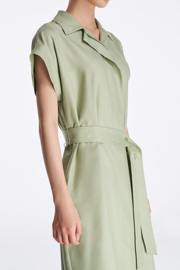 Laurèl Laurèl Dolman Sleeve Shirt Dress Sage Green