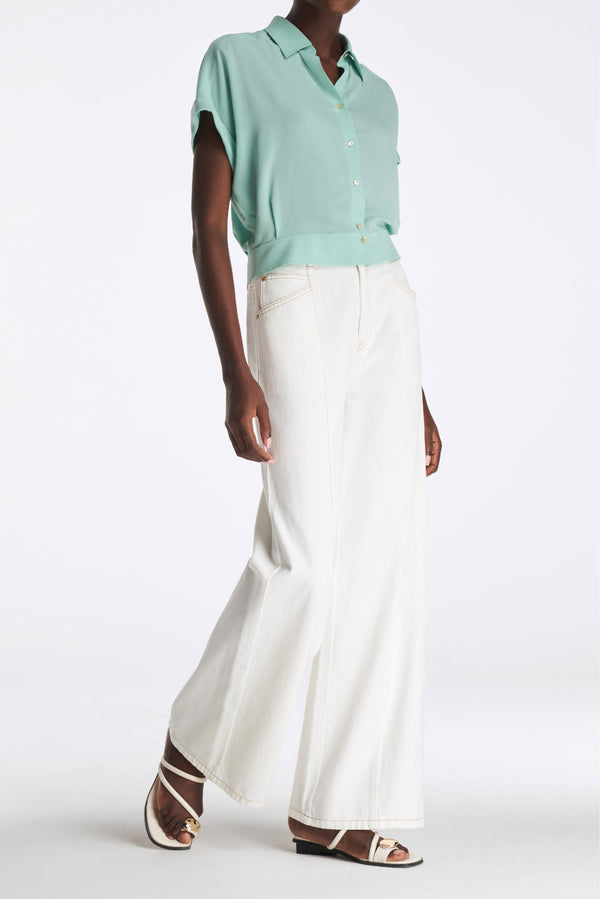 Laurèl Laurèl Dolman Sleeve Shirt Moss Green