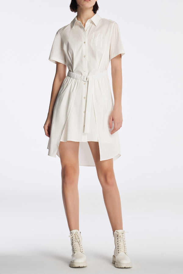 laurèl Laurèl Double-Layer Shirt Dress White