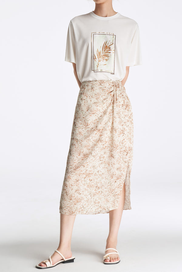 laurèl Laurèl Embroidered Print T-shirt White