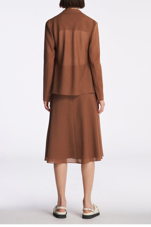 Laurèl Laurèl Flared Midi Skirts Brown