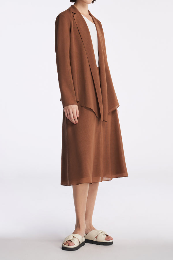 Laurèl Laurèl Flared Midi Skirts Brown