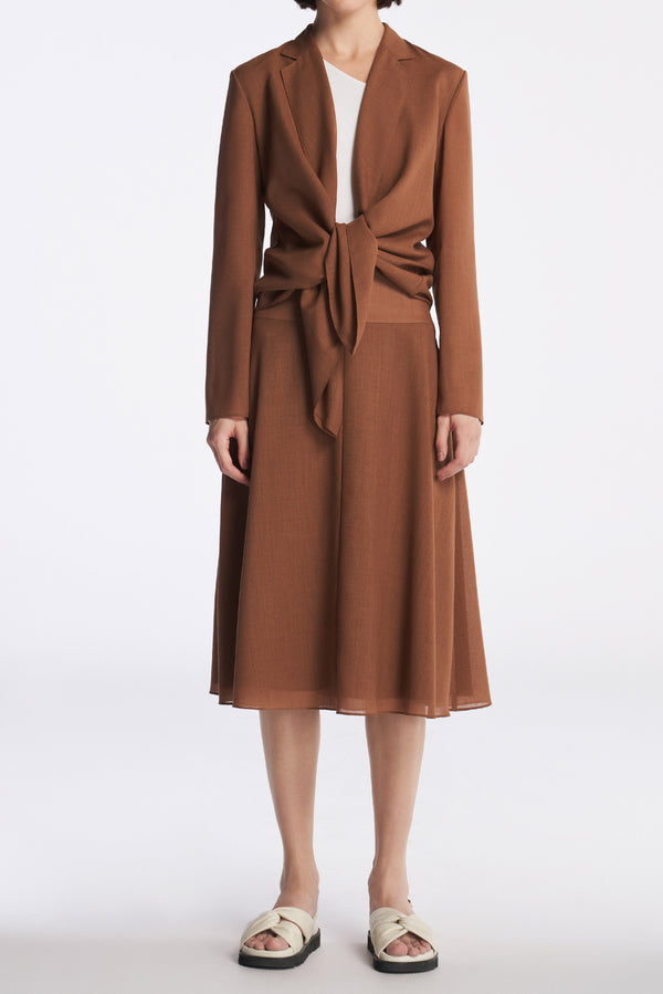 laurèl Laurèl Flared Midi Skirts Brown