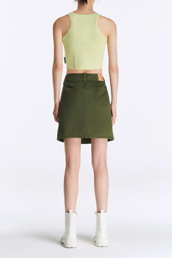 Laurèl Laurèl Green Short Knit Tank White