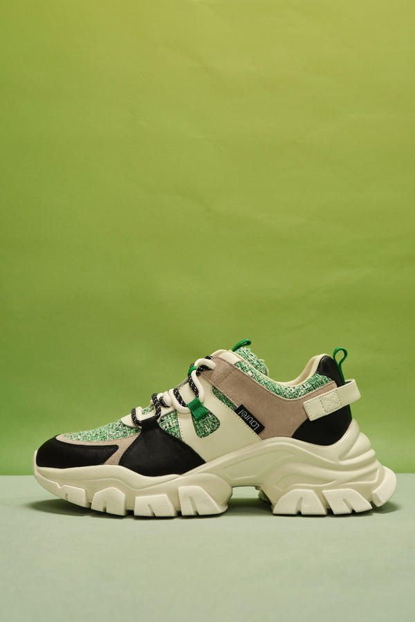 Laurèl Laurèl Green Tweed Sneakers Green