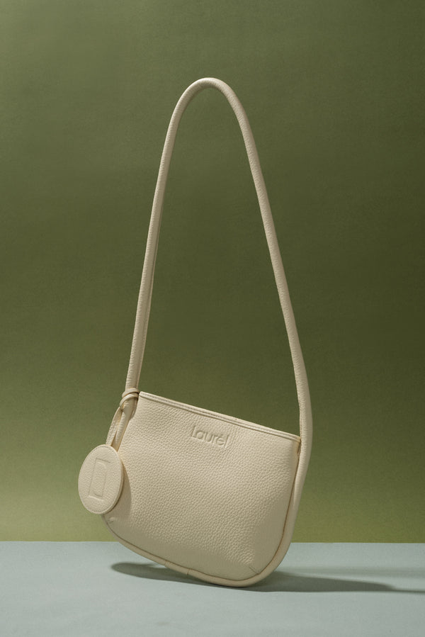 laurèl Laurèl Leather Minimalist Bag Ivory White