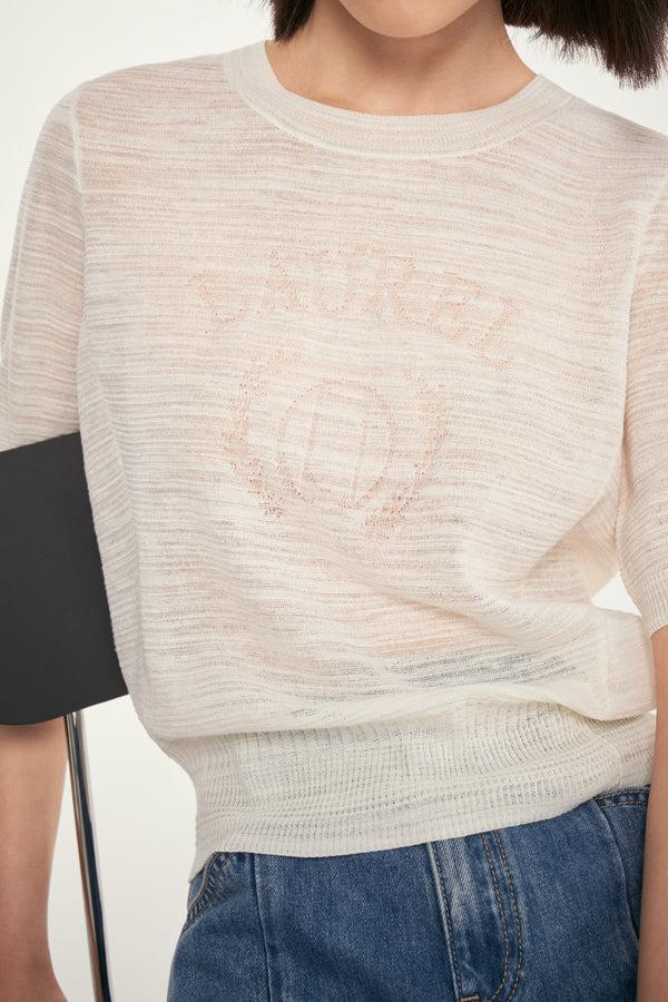 Laurèl Laurèl LOGO Knit Top White