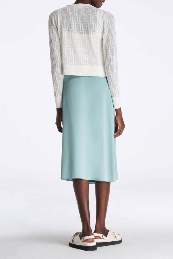 Laurèl Laurèl Logo Pattern Knit Sweater White