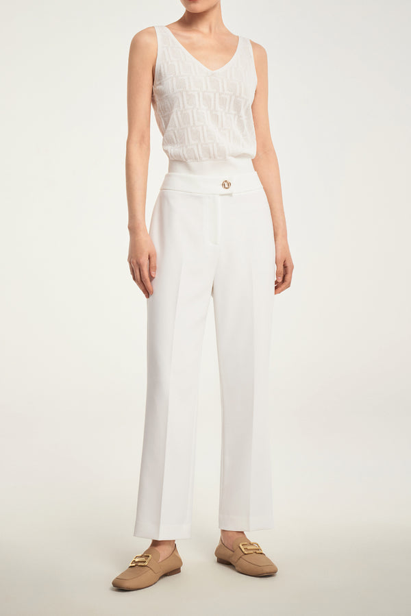 laurèl Laurèl Logo Pattern V-Neck Tank Top White