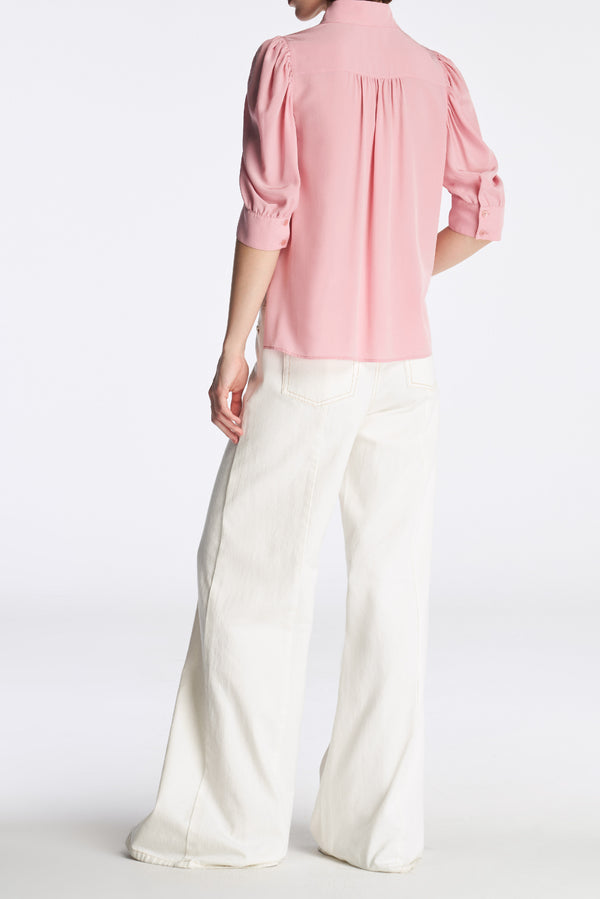 Laurèl Laurèl Natural-Dyed Silk Blouse Peach Pink