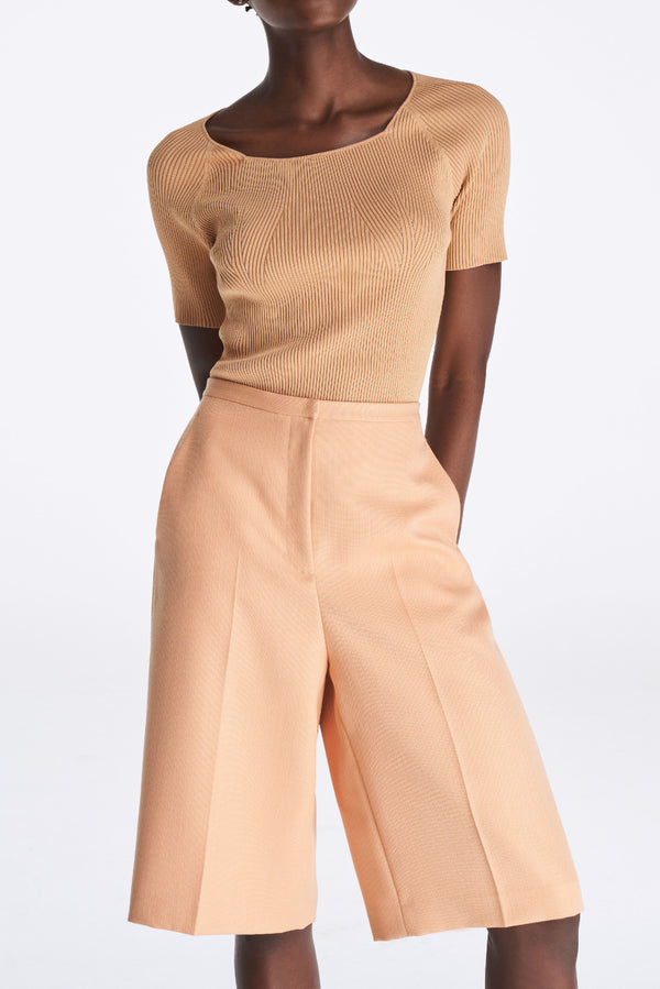 Laurèl Laurèl Orange U-Neck Knit Top Orange