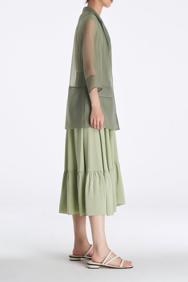 Laurèl Laurèl Organza Blazer Sage Green