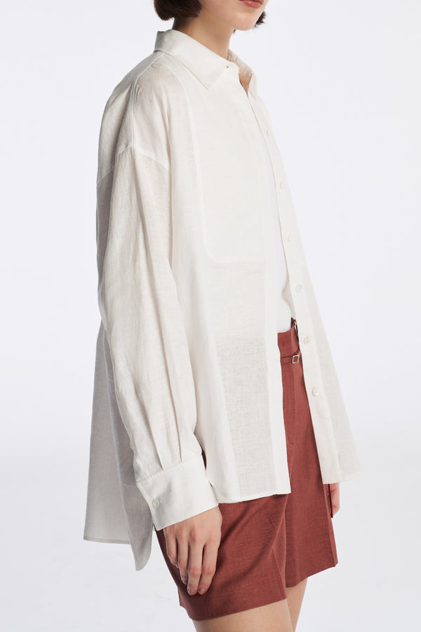 Laurèl Laurèl Pure White Retro Linen Shirt White