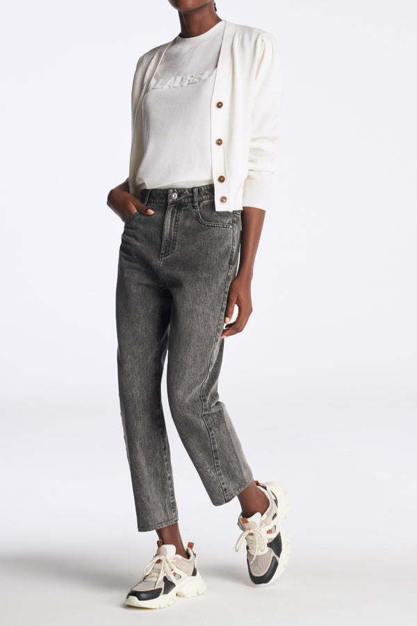 laurèl Laurèl Round-Neck Wool Sweater White