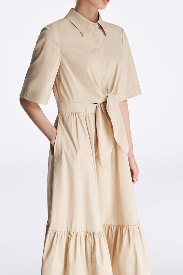 Laurèl Laurèl Self-belt Dress Parchment Paper