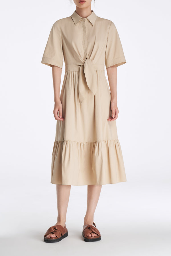 laurèl Laurèl Self-belt Dress Parchment Paper