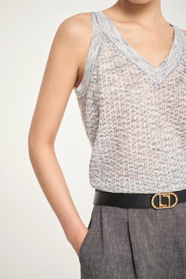 Laurèl Laurèl Sequined Knit Camisole Orange