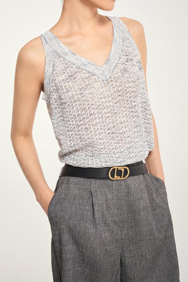 Laurèl Laurèl Sequined Knit Camisole Orange