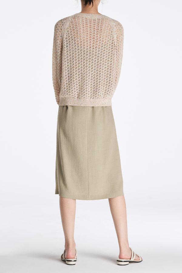 Laurèl Laurèl Sequined Knit Cardigan Orange