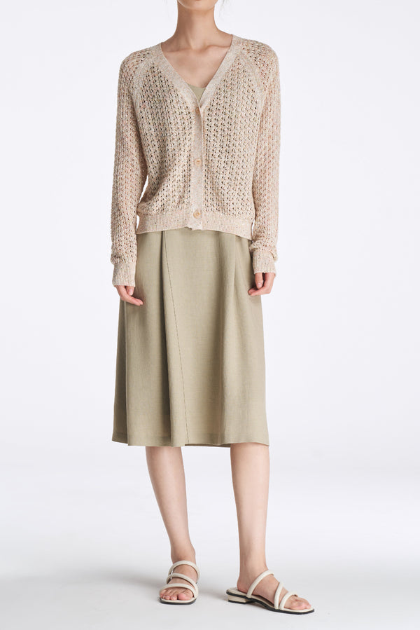 laurèl Laurèl Sequined Knit Cardigan Orange