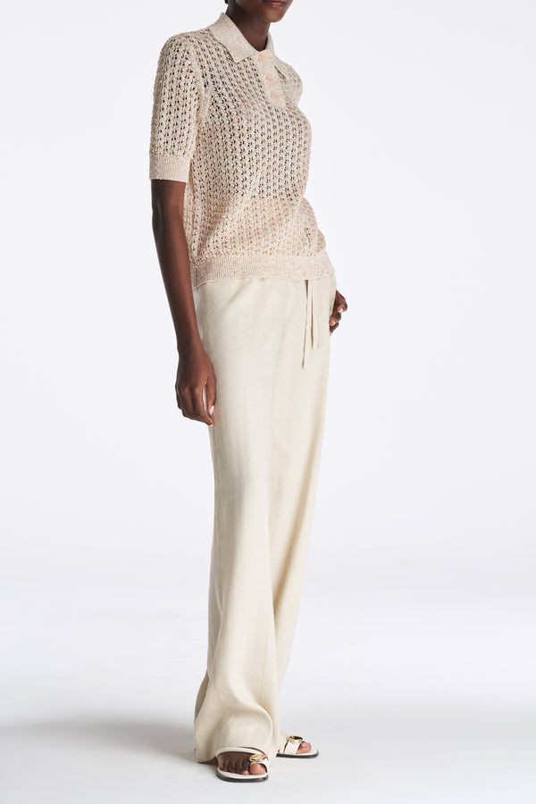 Laurèl Laurèl Sequined Knit Sweater Orange