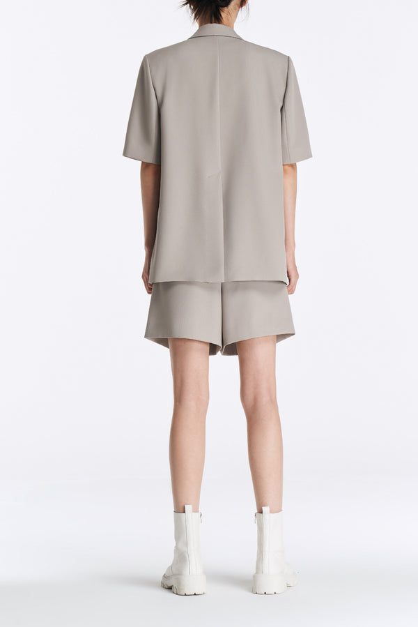Laurèl Laurèl Short-Sleeve Blazer Gray