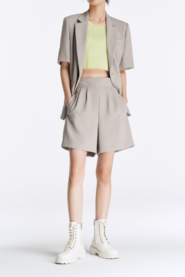 laurèl Laurèl Short-Sleeve Blazer Gray